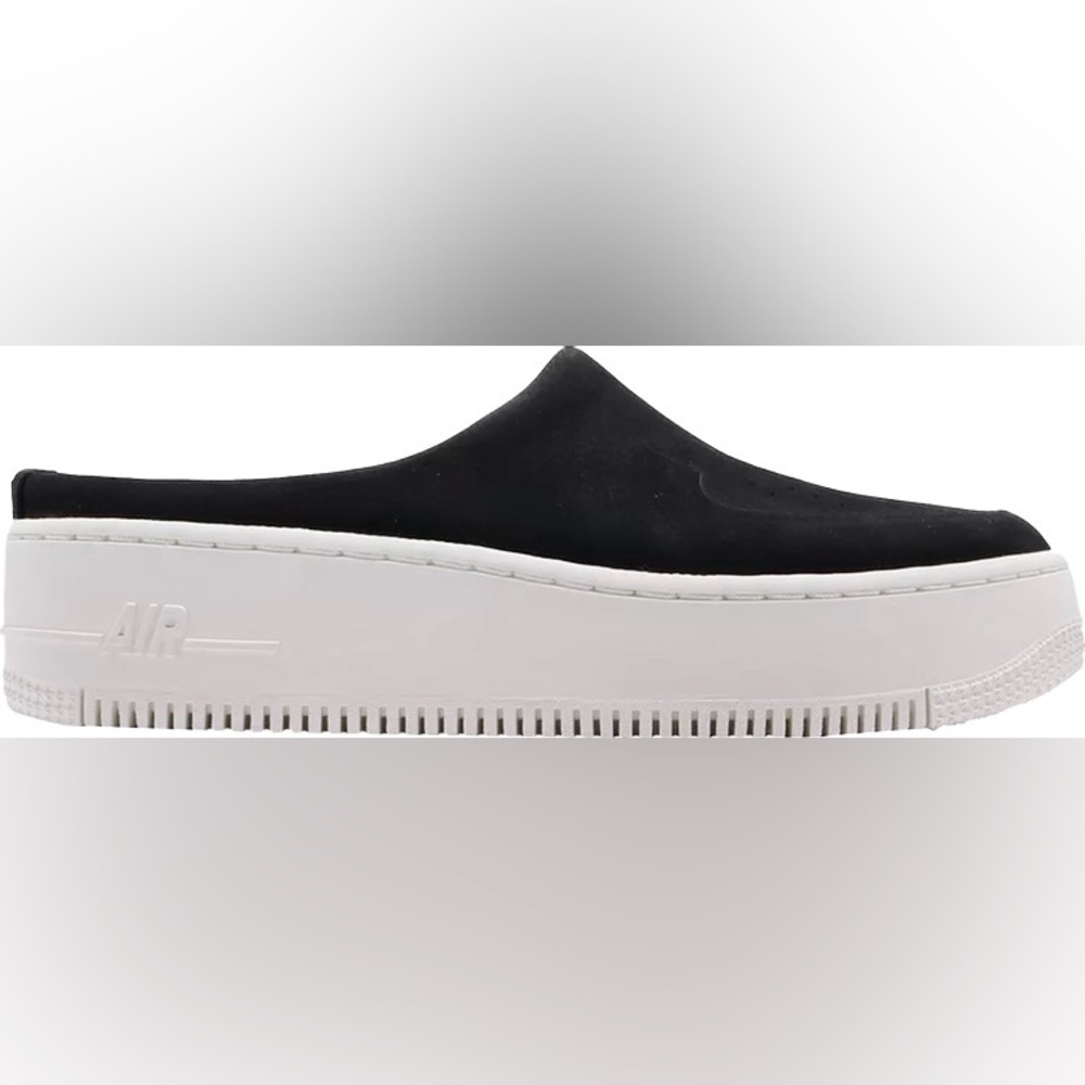 NWT Nike Air Force 1 Lover XX Black Suede Leather Slip On Mule Platform Sneakers